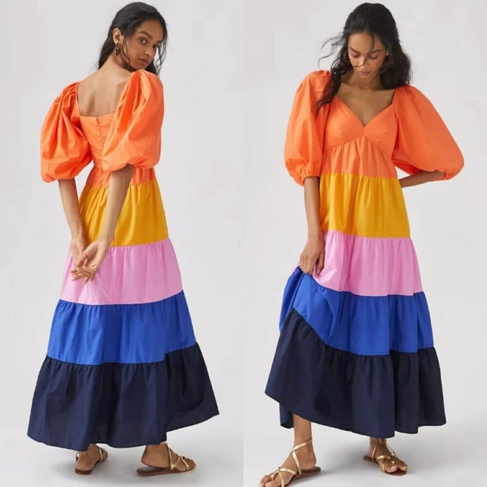 Farm Rio Colorblock Maxi Dress